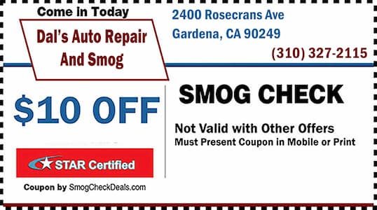Dal's Auto Repair And Smog smog check coupon
